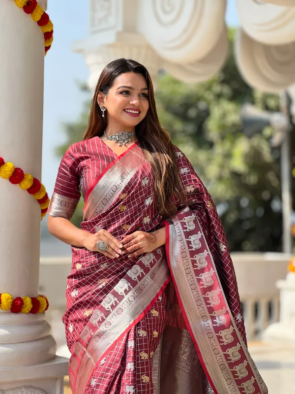 Banarasi_Soft_Silk_MAROON_Premium-Fancy_Saree_With_Blouse_For_Women