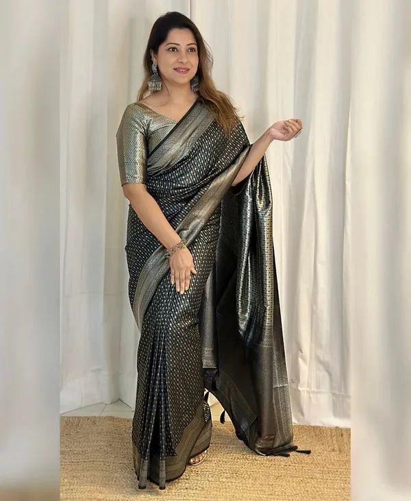 Banarasi_Soft_Silk_BLACK_Premium-Fancy_Saree_With_Blouse_For_Women