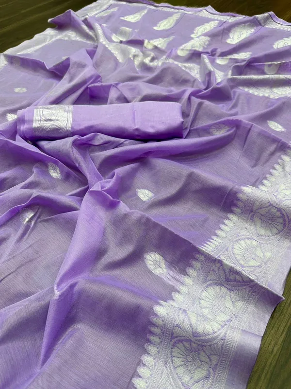 Pure_Soft_Cotton_PURPLE_Premium-Fancy_Saree_With_Blouse_For_Women