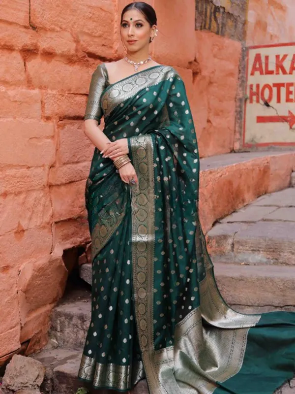 Banarasi_Soft_Silk_GREEN_Premium-Fancy_Saree_With_Blouse_For_Women