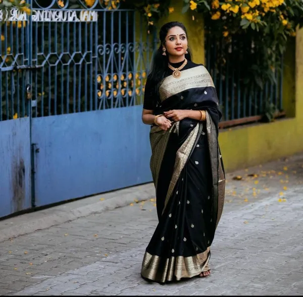 Banarasi_Soft_Silk_BLACK_Premium-Fancy_Saree_With_Blouse_For_Women