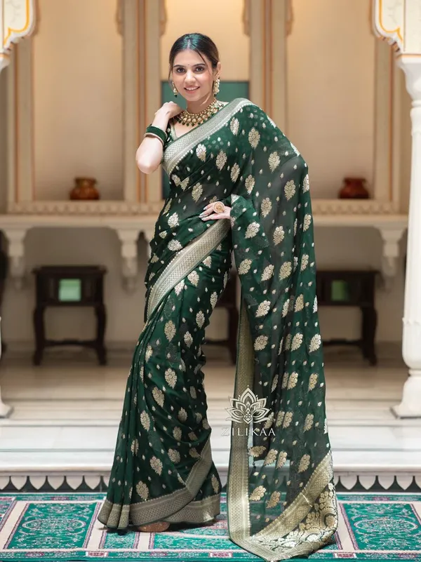 Banarasi_Soft_Silk_GREEN_Premium-Fancy_Saree_With_Blouse_For_Women