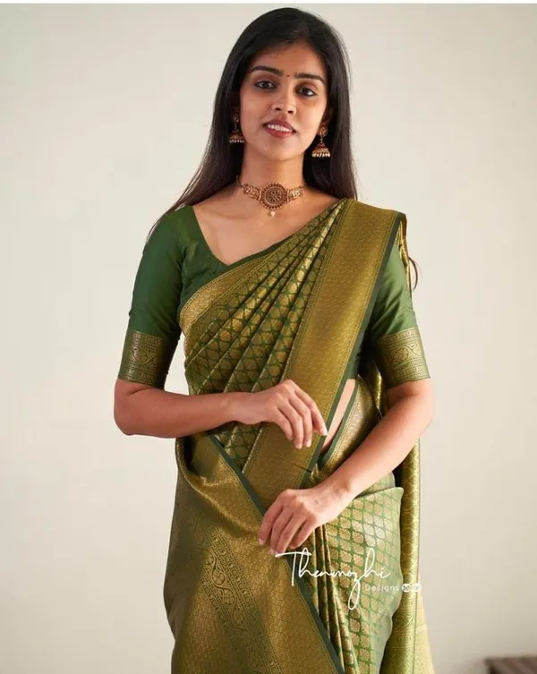 Banarasi_Soft_Silk_MEHNDI_Premium-Fancy_Saree_With_Blouse_For_Women
