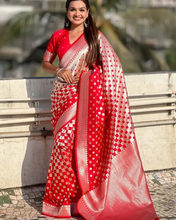 Banarasi_Soft_Silk_RED_Premium-Fancy_Saree_With_Blouse_For_Women