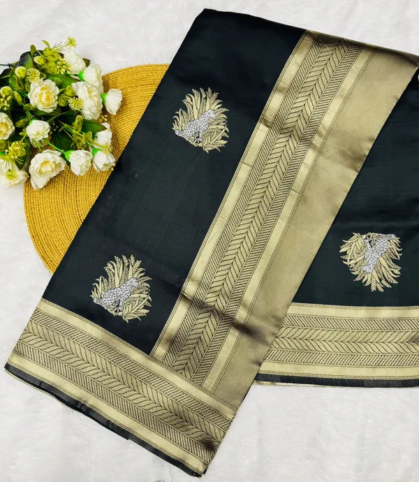 Banarasi_Soft_Silk_BLACK_Premium-Fancy_Saree_With_Blouse_For_Women