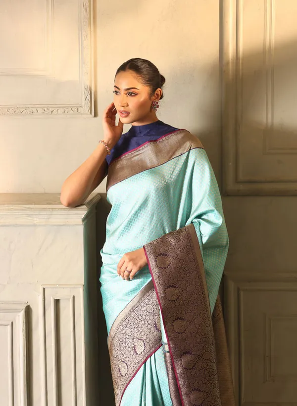Banarasi_Soft_Silk_SKY-WINE_Premium-Fancy_Saree_With_Blouse_For_Women