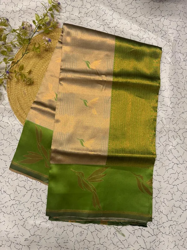Banarasi_Soft_Silk_CHIKU-PARROT_Premium-Fancy_Saree_With_Blouse_For_Women
