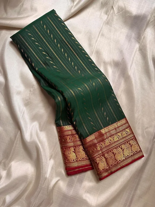 Banarasi_Soft_Silk_BOTTLE-GREEN-MAROON_Premium-Fancy_Saree_With_Blouse_For_Women