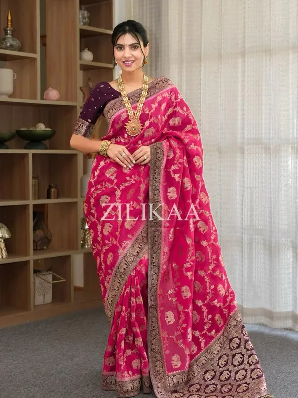 Banarasi_Soft_Silk_RANI-WINE_Premium-Fancy_Saree_With_Blouse_For_Women