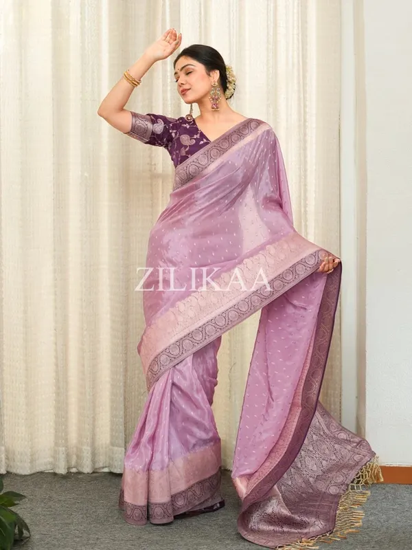 Banarasi_Soft_Silk_LIGHT-PINK-WINE_Premium-Fancy_Saree_With_Blouse_For_Women