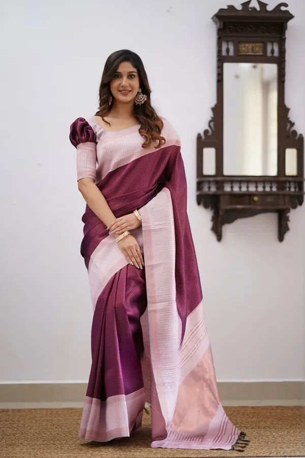 Banarasi_Soft_Silk_WINE-OFF-WHITE_Premium-Fancy_Saree_With_Blouse_For_Women