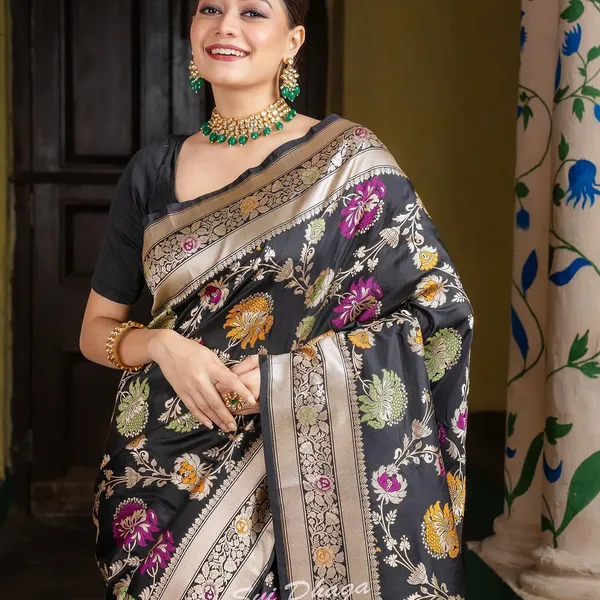 Banarasi_Soft_Silk_BLACK_Premium-Fancy_Saree_With_Blouse_For_Women