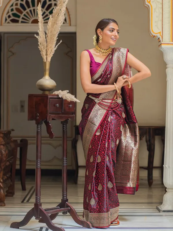 Banarasi_Soft_Silk_MAROON_Premium-Fancy_Saree_With_Blouse_For_Women