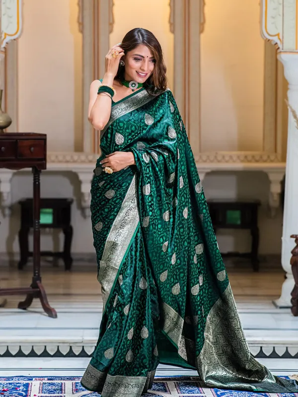 Banarasi_Soft_Silk_TEAL-GREEN_Premium-Fancy_Saree_With_Blouse_For_Women