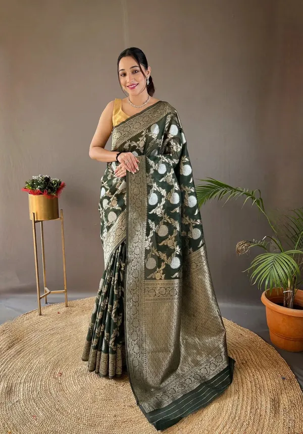 Banarasi_Soft_Silk_GREEN_Premium-Fancy_Saree_With_Blouse_For_Women