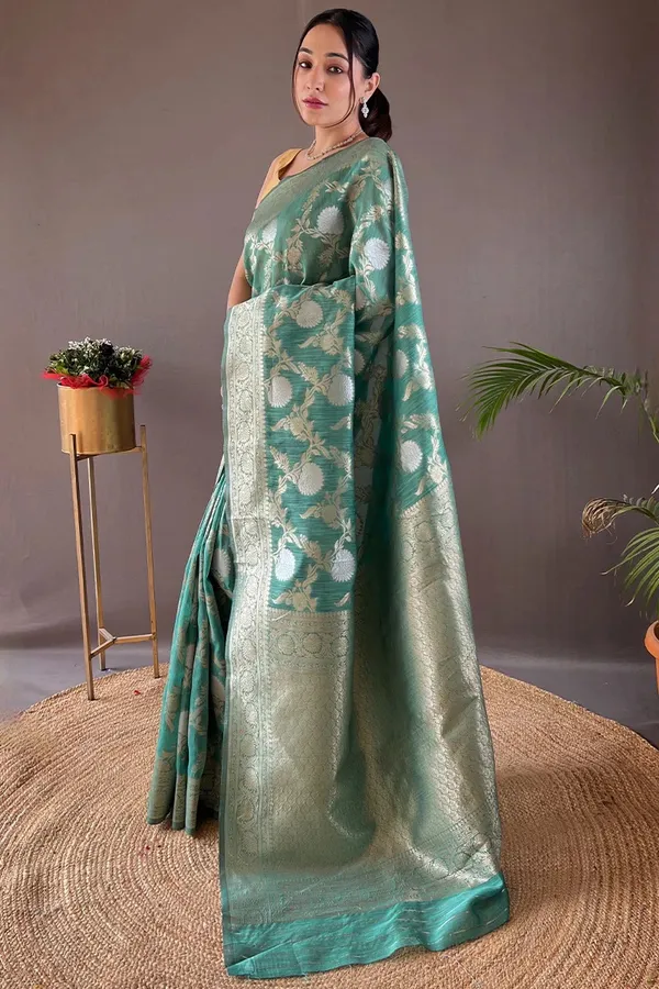 Banarasi_Soft_Silk_SEA-GREEN_Premium-Fancy_Saree_With_Blouse_For_Women