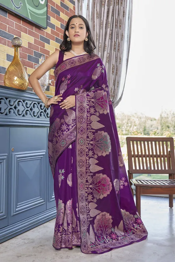 Banarasi_Soft_Silk_WINE_Premium-Fancy_Saree_With_Blouse_For_Women