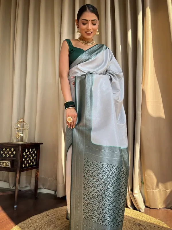 Banarasi_Soft_Silk_GREY-BLACK_Premium-Fancy_Saree_With_Blouse_For_Women