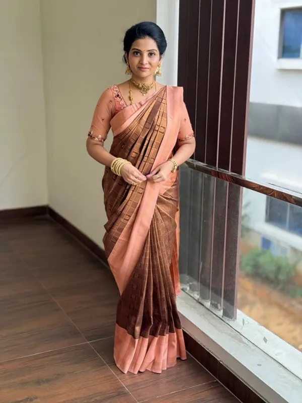 Banarasi_Soft_Silk_COFFEE-PEACH_Premium-Fancy_Saree_With_Blouse_For_Women