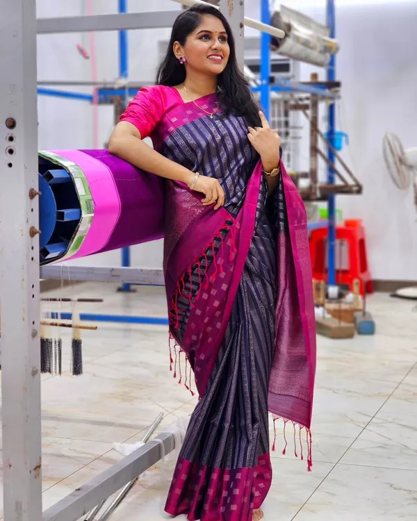 Banarasi_Soft_Silk_NAVY-BLUE-RANI_Premium-Fancy_Saree_With_Blouse_For_Women