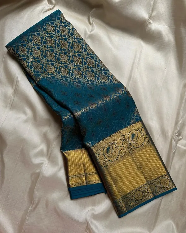 Banarasi_Soft_Silk_DARK-RAMA_Premium-Fancy_Saree_With_Blouse_For_Women