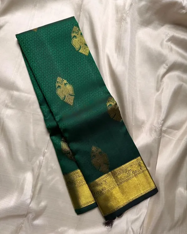 Banarasi_Soft_Silk_BOTTLE-GREEN_Premium-Fancy_Saree_With_Blouse_For_Women