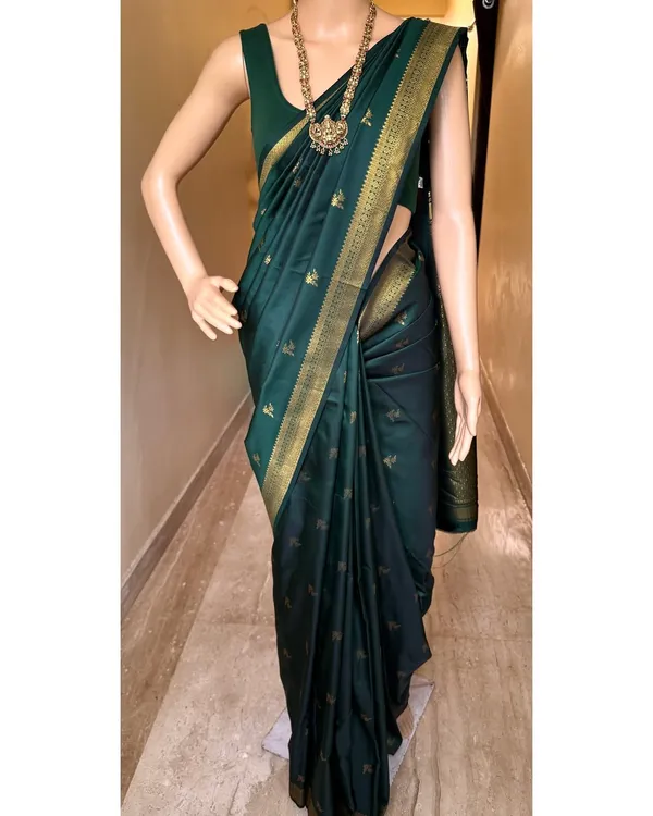 Banarasi_Soft_Silk_GREEN_Premium-Fancy_Saree_With_Blouse_For_Women