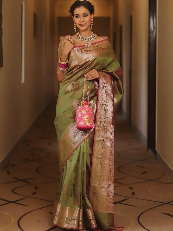 Banarasi_Soft_Silk_MEHNDI_Premium-Fancy_Saree_With_Blouse_For_Women