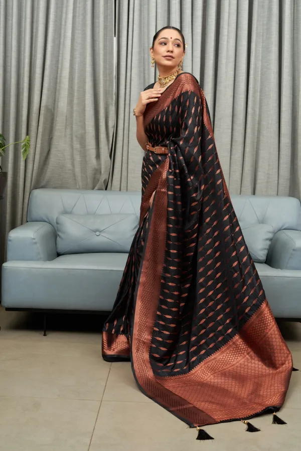 Banarasi_Soft_Silk_BLACK_Premium-Fancy_Saree_With_Blouse_For_Women