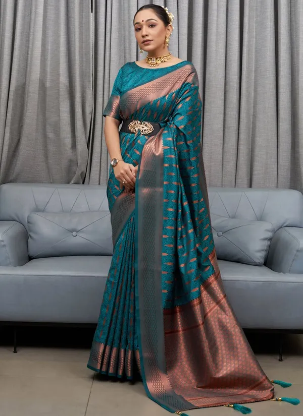 Banarasi_Soft_Silk_RAMA_Premium-Fancy_Saree_With_Blouse_For_Women