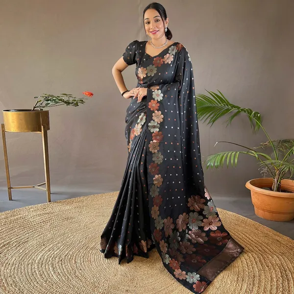 Banarasi_Soft_Silk_BLACK_Premium-Fancy_Saree_With_Blouse_For_Women