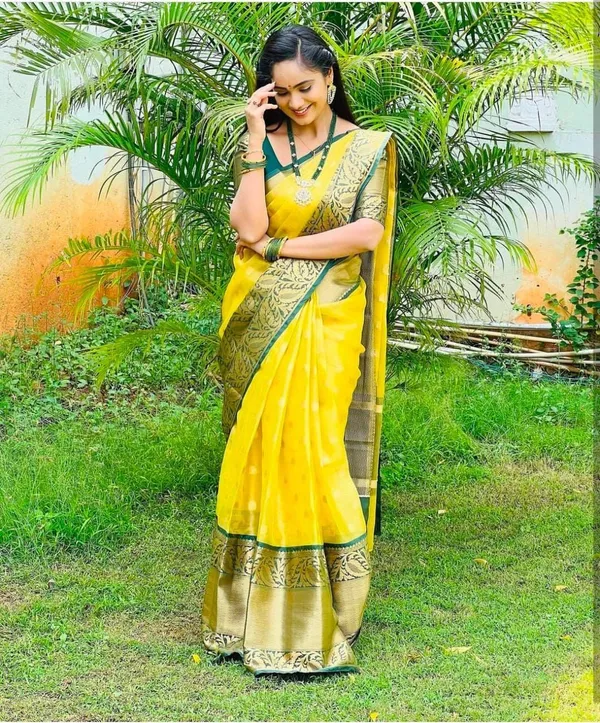 Banarasi_Soft_Silk_YELLOW-BOTTLE-GREEN_Premium-Fancy_Saree_With_Blouse_For_Women