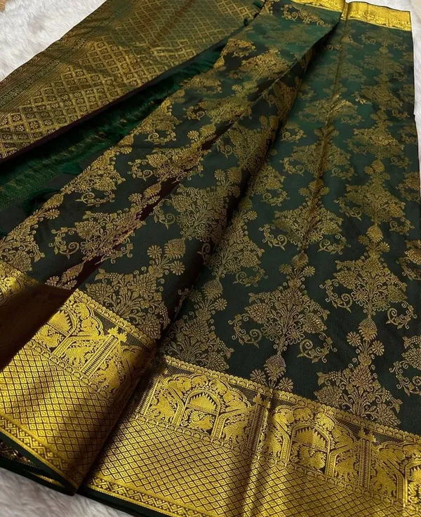 Banarasi_Soft_Silk_GREEN_Premium-Fancy_Saree_With_Blouse_For_Women