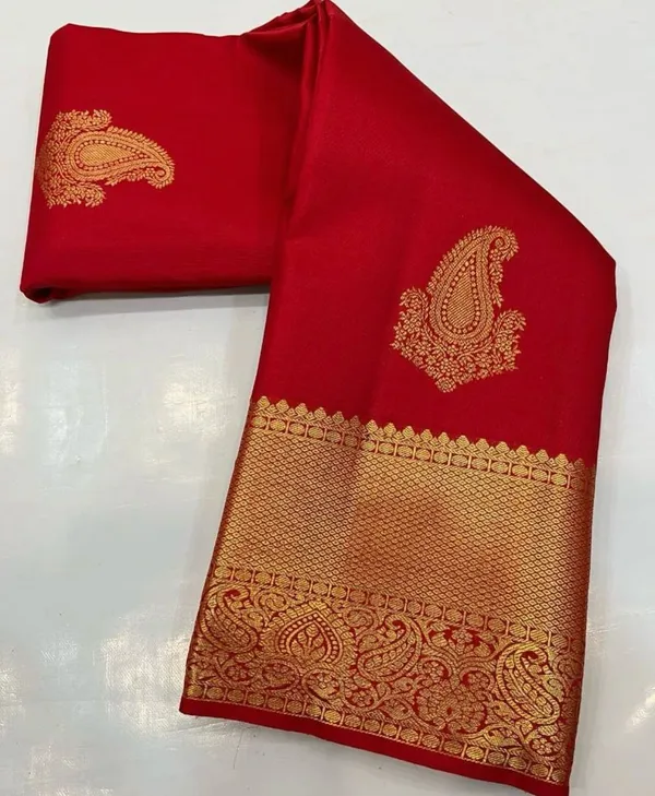 Banarasi_Soft_Silk_RED_Premium-Fancy_Saree_With_Blouse_For_Women