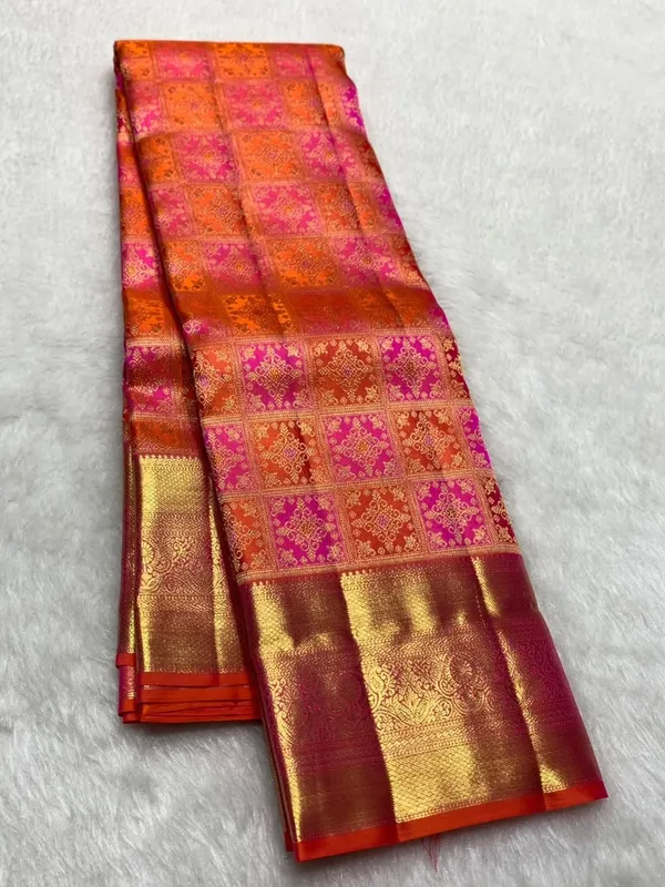 Banarasi_Soft_Silk_ORANGE-RANI_Premium-Fancy_Saree_With_Blouse_For_Women