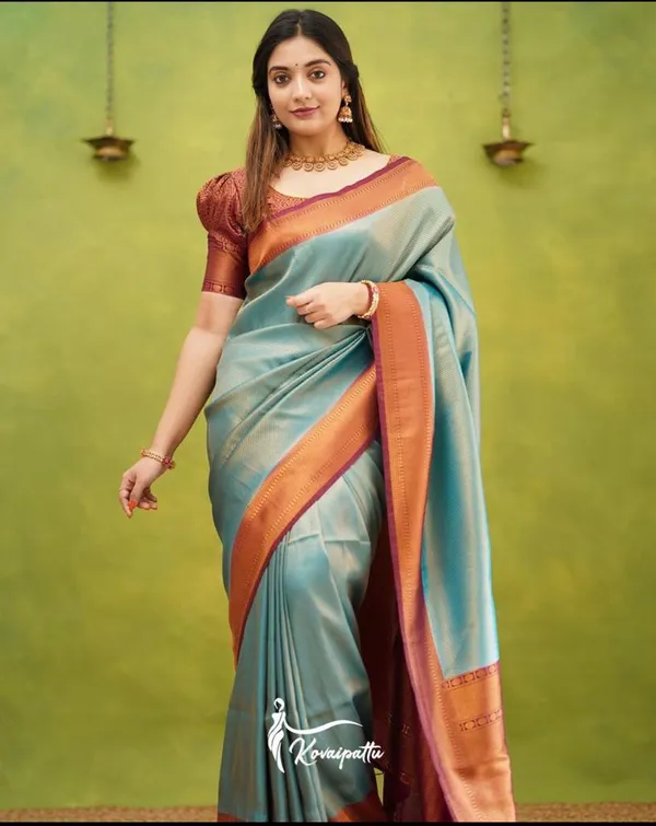 Banarasi_Soft_Silk_SKY-MAROON_Premium-Fancy_Saree_With_Blouse_For_Women