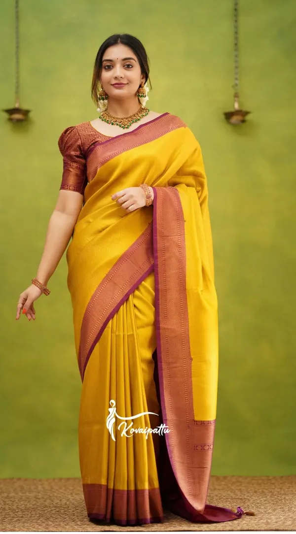 Banarasi_Soft_Silk_YELLOW-MAROON_Premium-Fancy_Saree_With_Blouse_For_Women