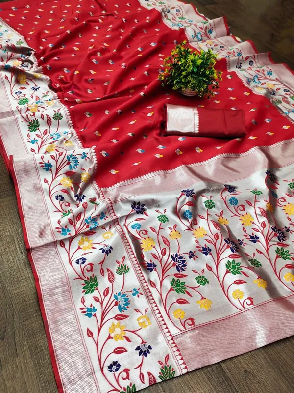 Banarasi_Soft_Silk_RED_Premium-Fancy_Saree_With_Blouse_For_Women