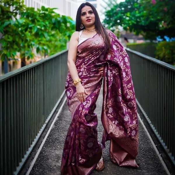 Banarasi_Soft_Silk_WINE_Premium-Fancy_Saree_With_Blouse_For_Women