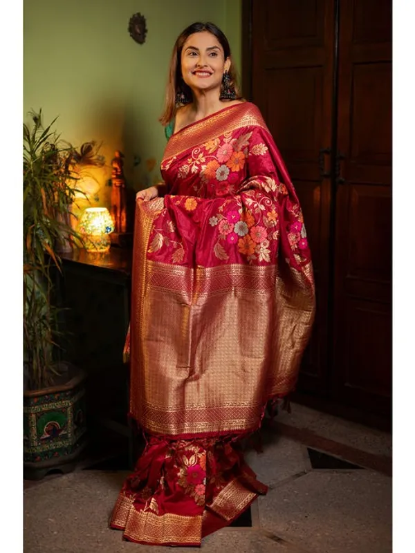 Banarasi_Soft_Silk_MAROON_Premium-Fancy_Saree_With_Blouse_For_Women