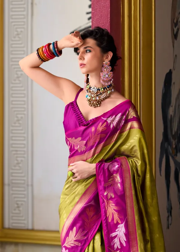Banarasi_Soft_Silk_YELLOW-RANI_Premium-Fancy_Saree_With_Blouse_For_Women
