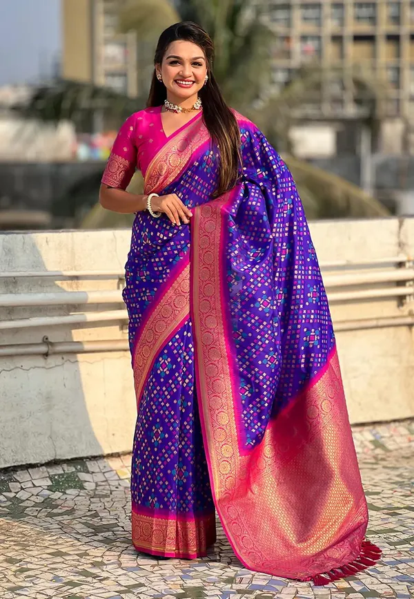 Banarasi_Soft_Silk_NAVY-BLUE-RAMA_Premium-Fancy_Saree_With_Blouse_For_Women