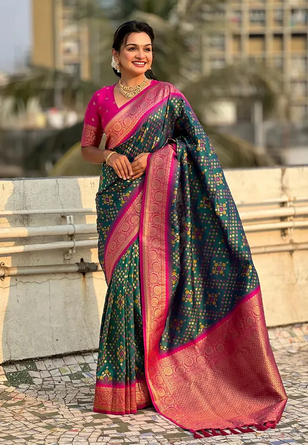 Banarasi_Soft_Silk_RAMA-PINK_Premium-Fancy_Saree_With_Blouse_For_Women