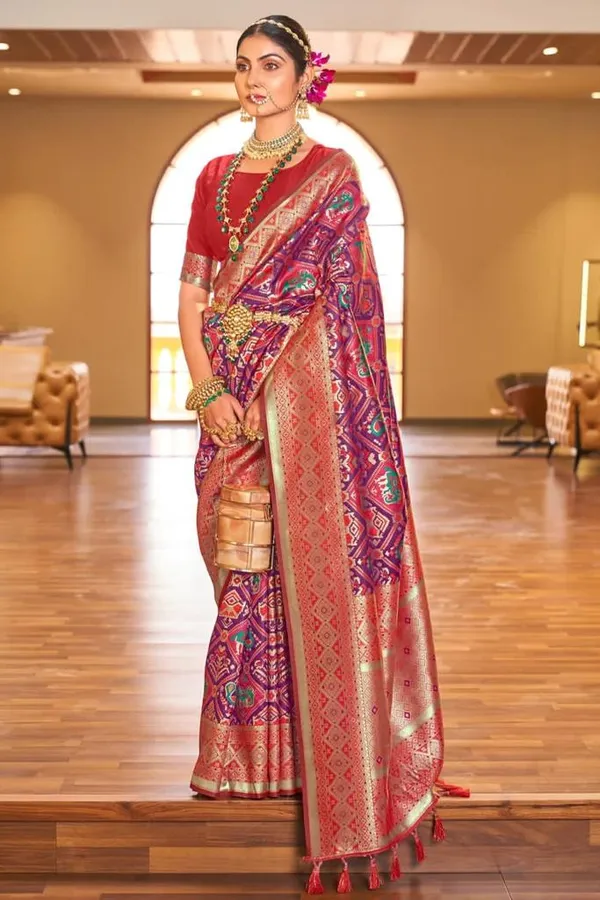 Banarasi_Soft_Silk_WINE_Premium-Fancy_Saree_With_Blouse_For_Women