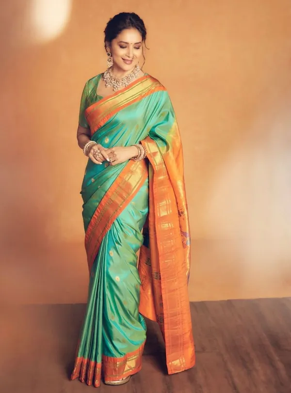 Banarasi_Soft_Silk_DULL-RAMA-ORANGE_Premium-Fancy_Saree_With_Blouse_For_Women