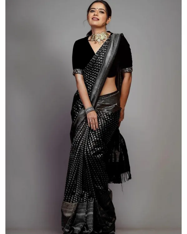 Banarasi_Soft_Silk_BLACK_Premium-Fancy_Saree_With_Blouse_For_Women
