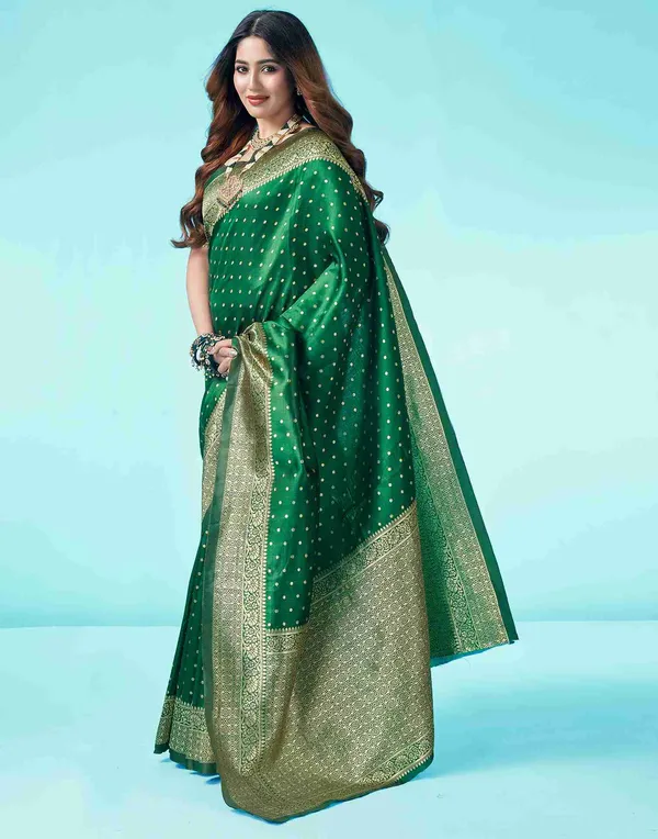 Banarasi_Soft_Silk_Green_Premium-Fancy_Saree_With_Blouse_For_Women