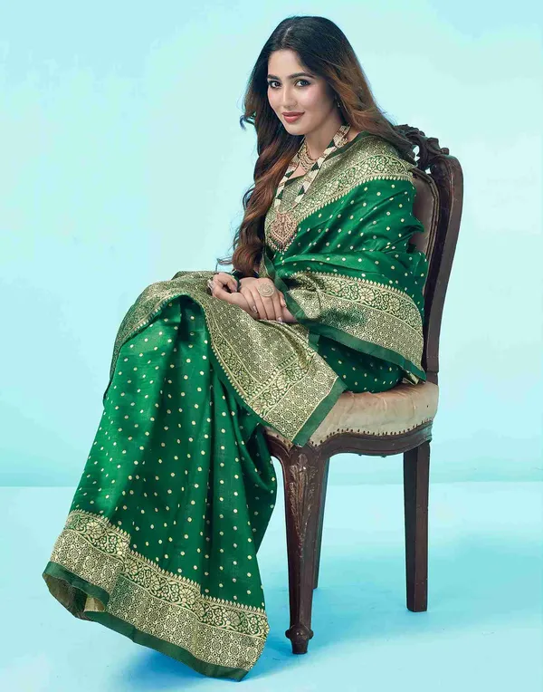 Banarasi_Soft_Silk_Green_Premium-Fancy_Saree_With_Blouse_For_Women