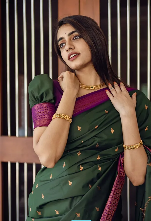 Banarasi_Soft_Silk_BOTTLE-GREEN-PURPLE_Premium-Fancy_Saree_With_Blouse_For_Women