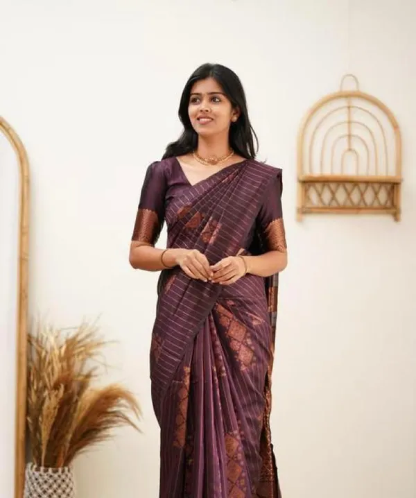 Banarasi_Soft_Silk_WINE_Premium-Fancy_Saree_With_Blouse_For_Women